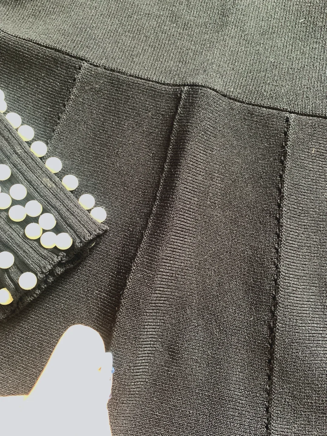 Zara Black Pearl Embellished Dress - Size S image indicator(3)