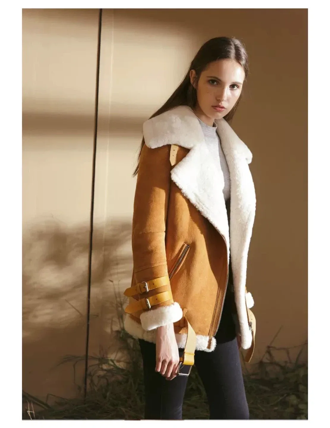 New Shearling Aviator Jacket Size M image indicator(2)