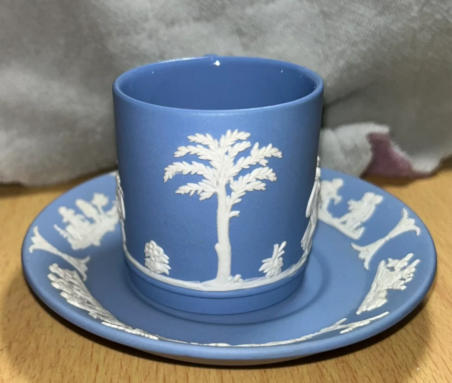 Wedgwood Blue Jasperware Cup & Saucer Set image indicator(3)