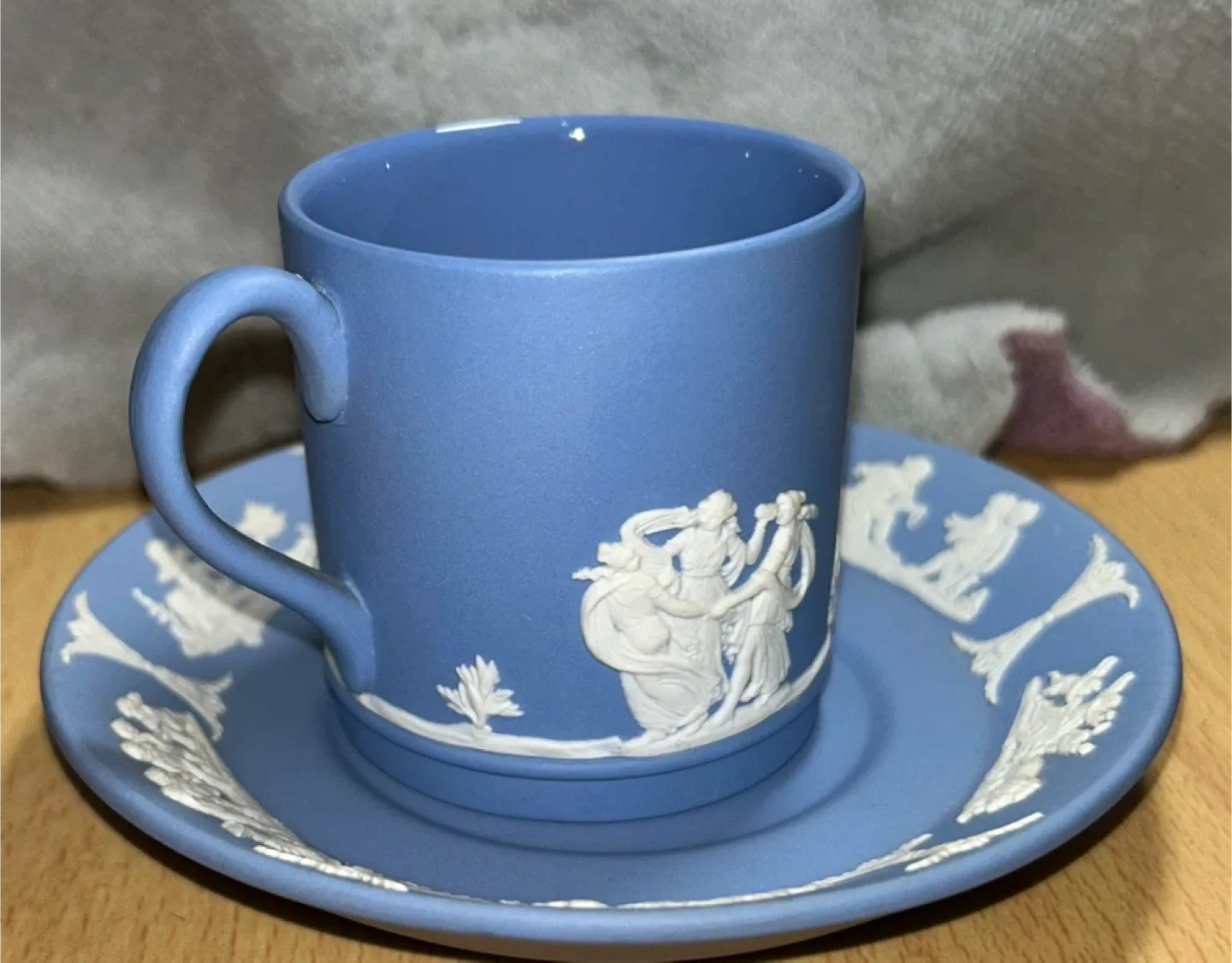 Wedgwood Blue Jasperware Cup & Saucer Set image indicator(5)
