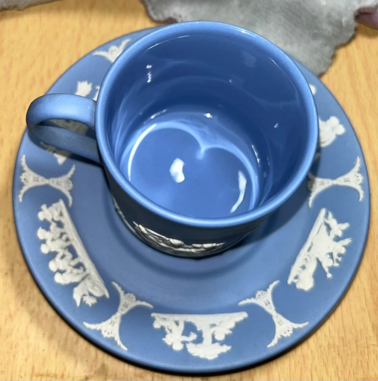 Wedgwood Blue Jasperware Cup & Saucer Set image indicator(6)