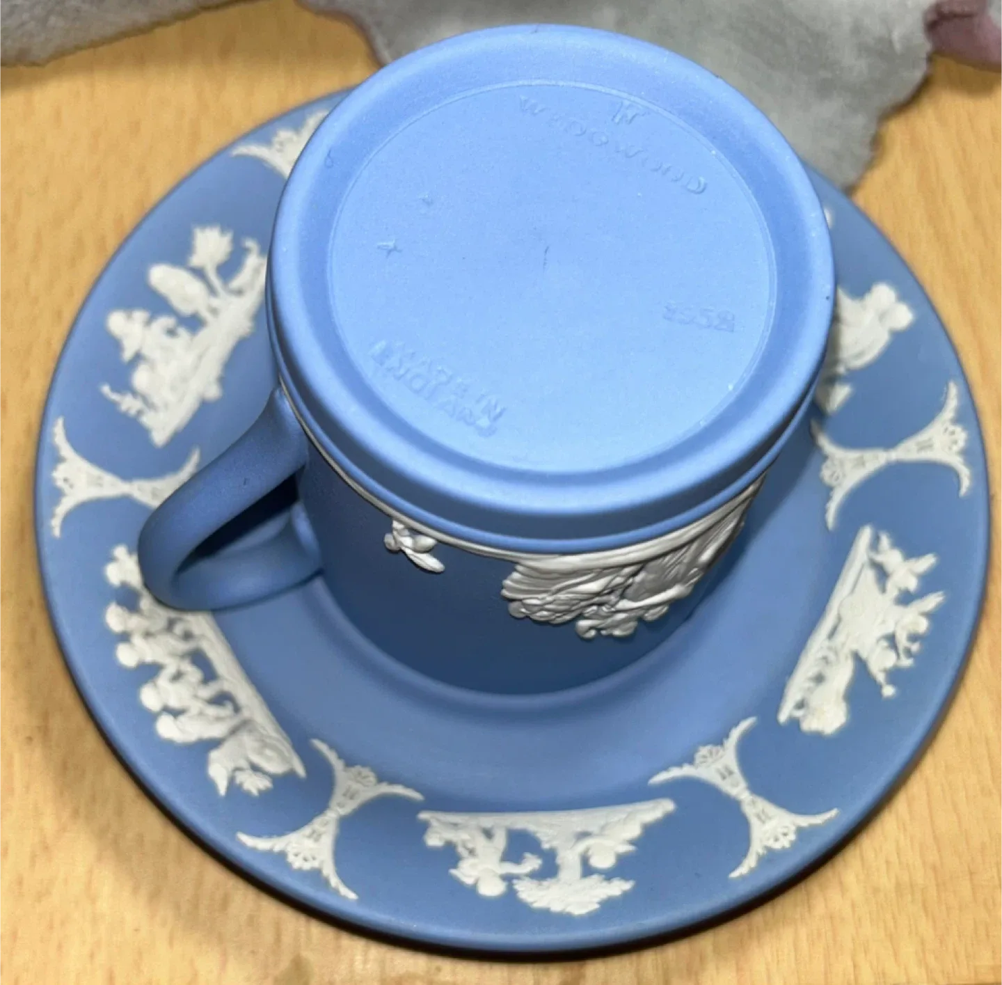 Wedgwood Blue Jasperware Cup & Saucer Set image indicator(7)