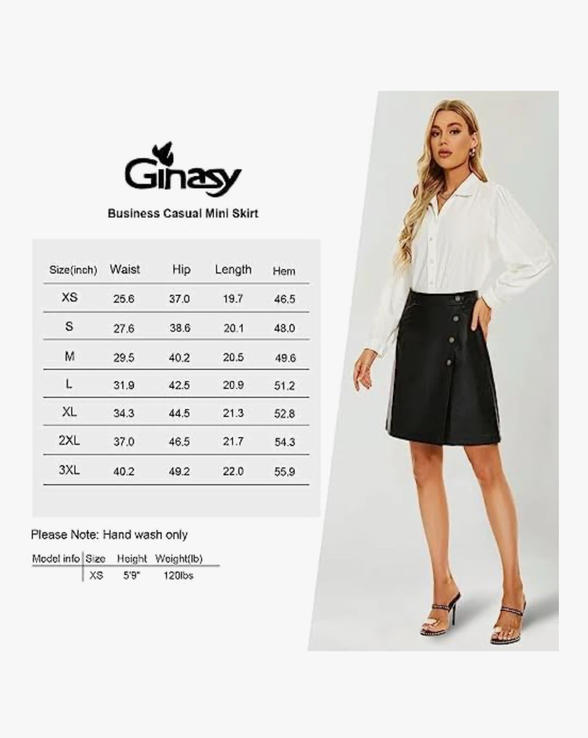 NEW! Ginasy Faux Leather A-Line Wrap Mini Skirt - photo 5