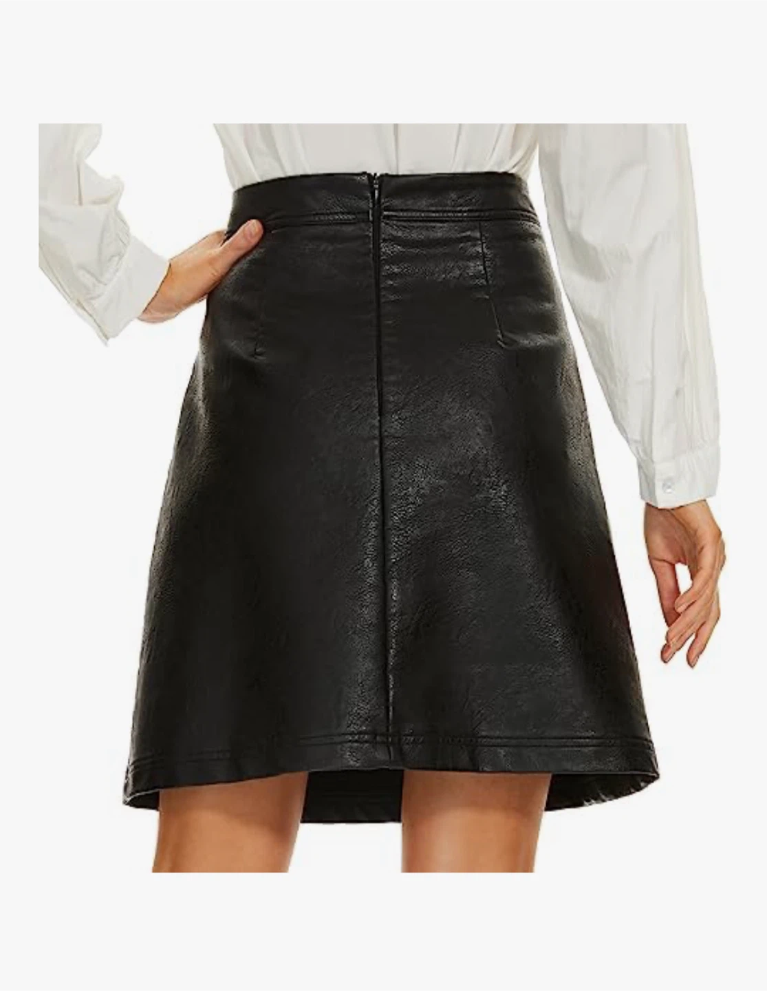 NEW! Ginasy Faux Leather A-Line Wrap Mini Skirt - photo 2