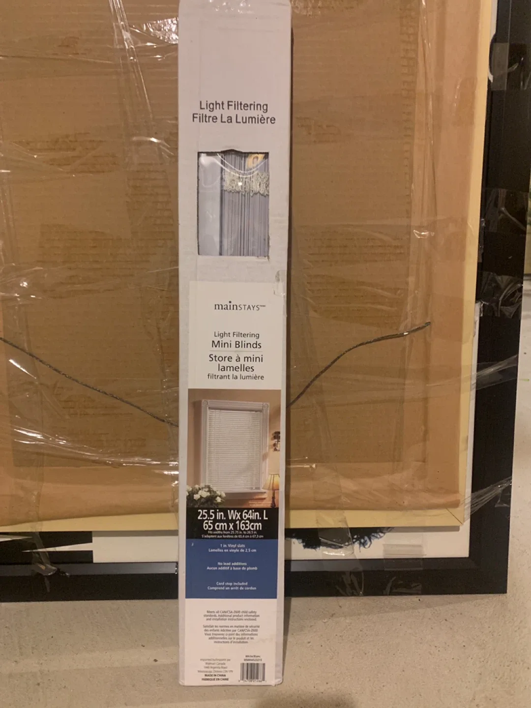 mainSTAYS Light Filtering Mini Blinds 25.5 x 64 in - New