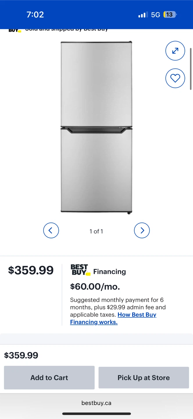 Insignia 4.9 Cu. Ft. Bottom Freezer Refrigerator - photo 2