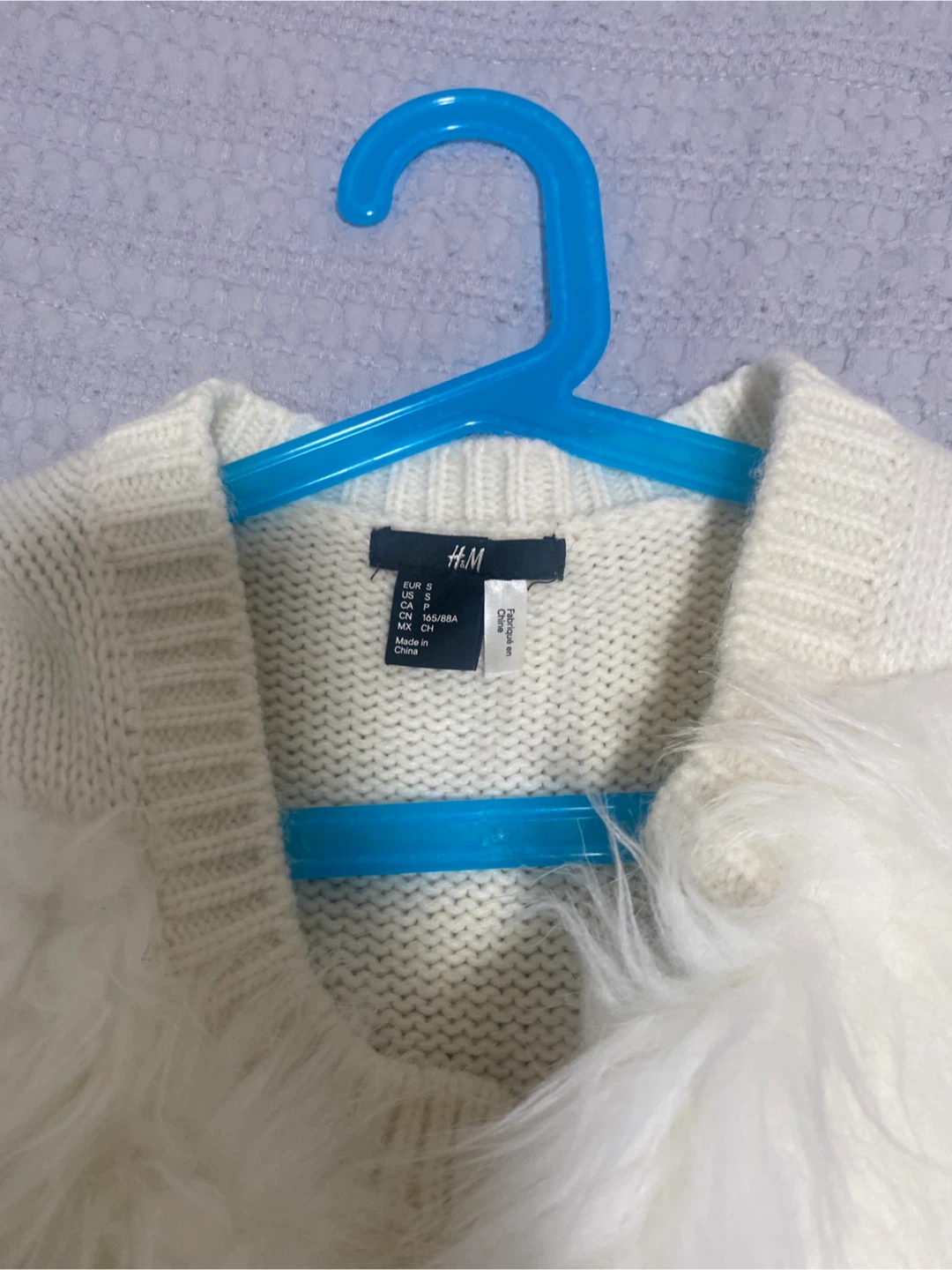 H&M White Faux Fur Vest - Size S