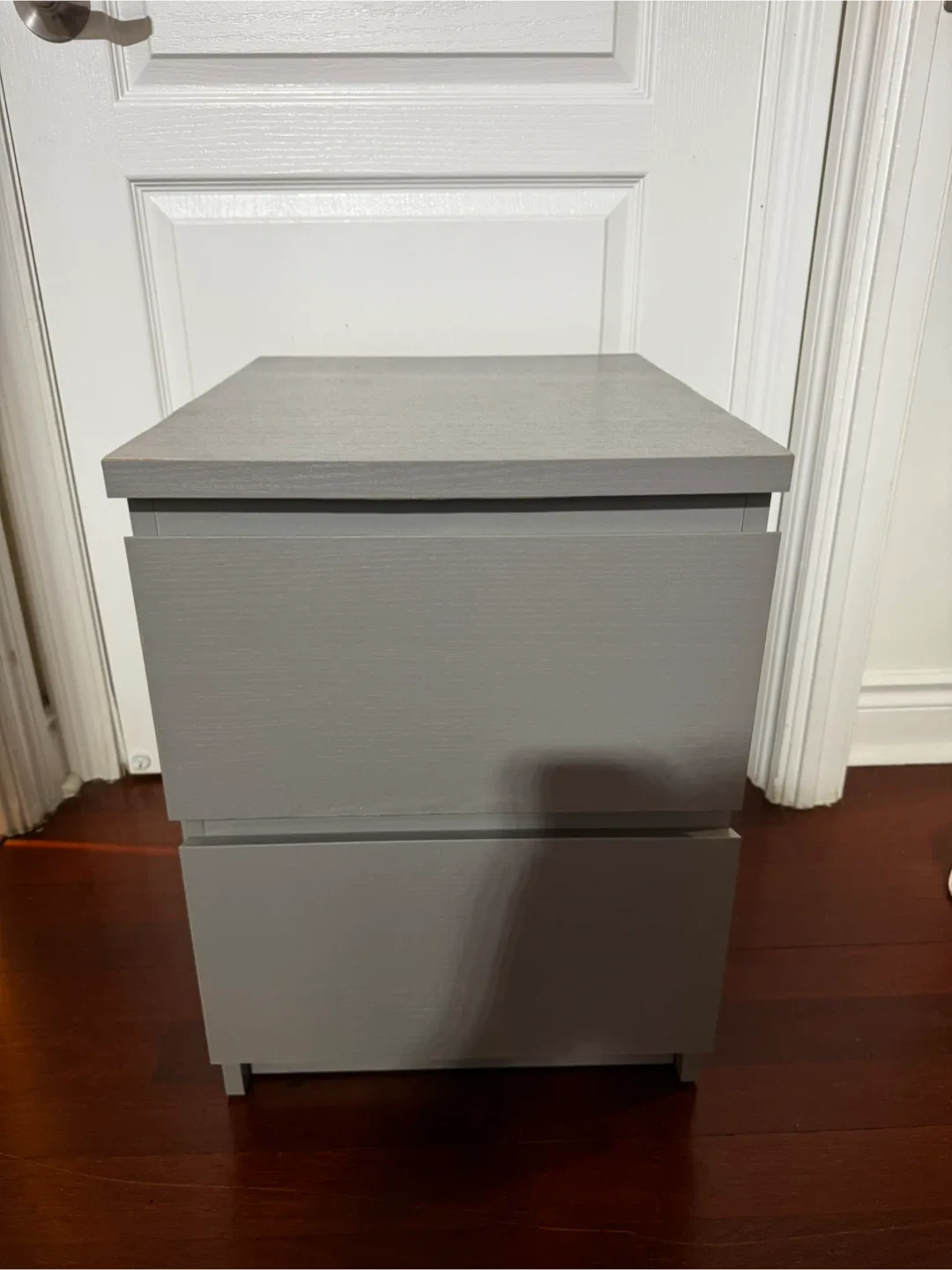Grey 2-Drawer Nightstand
