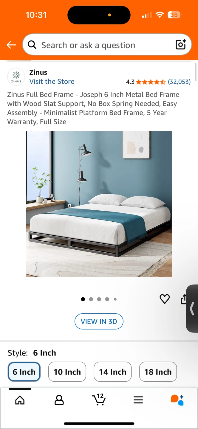 Full/Double Bed Frame + Foam Mattress with headboard