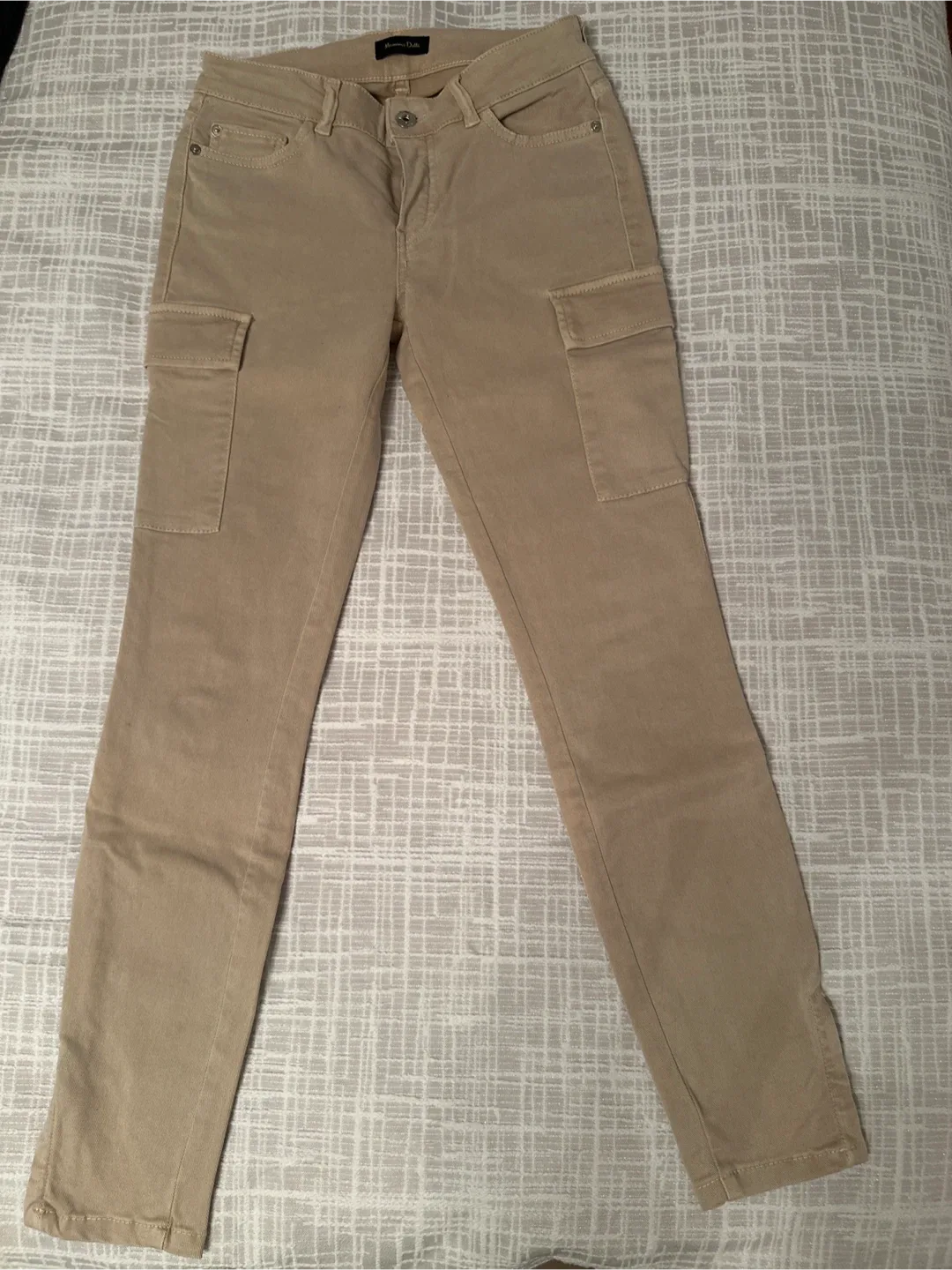 Massimo Dutti Beige Cargo Pants