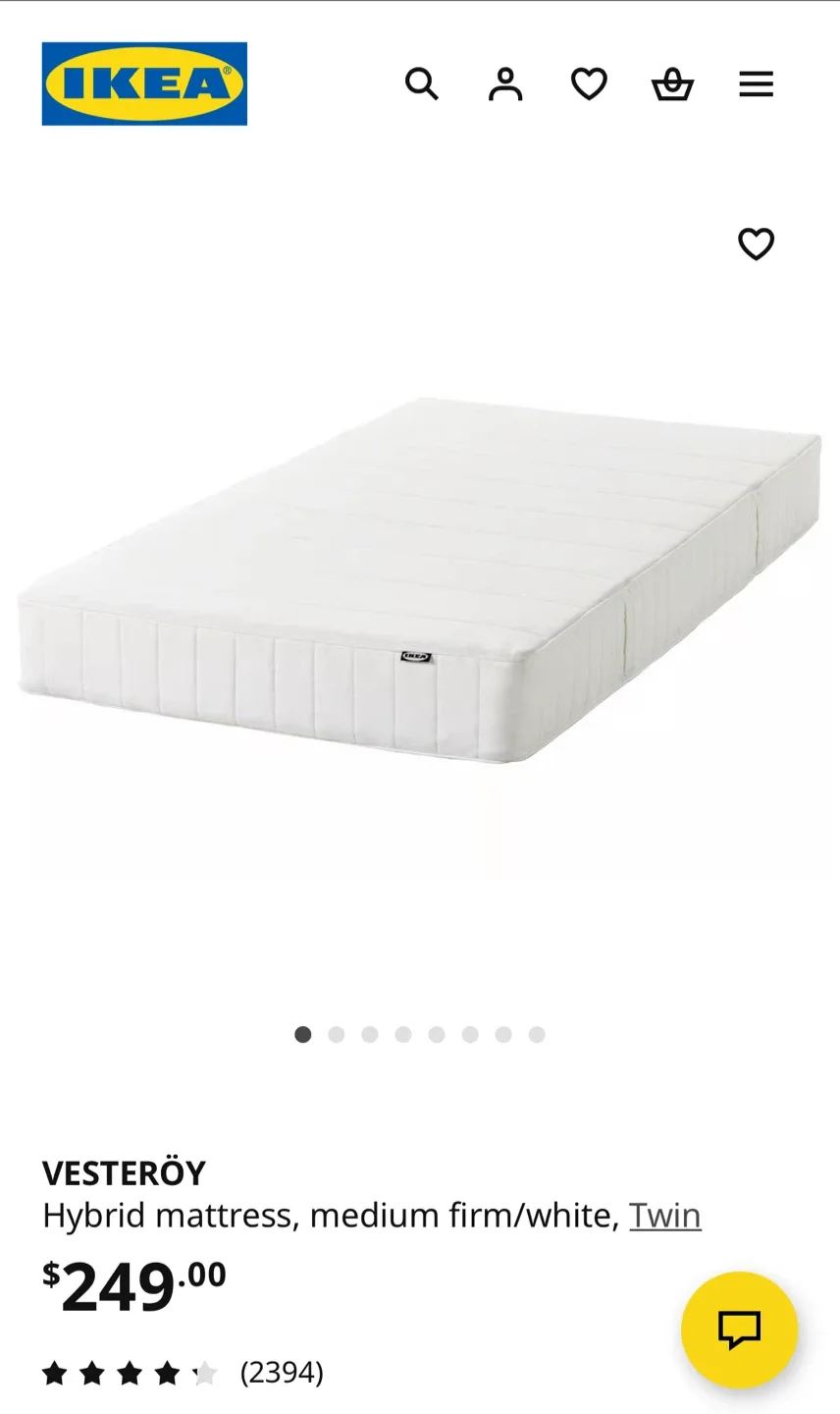 IKEA Vesteroy Twin Mattress & Bed Frame image indicator(6)