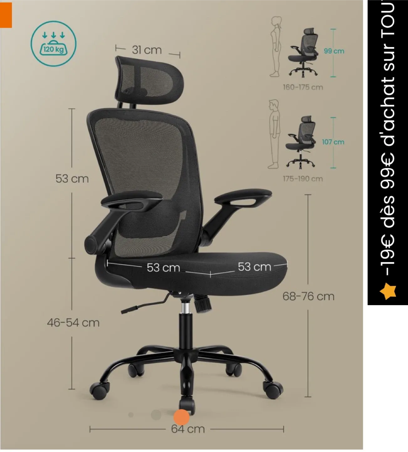 Ergonomic Office Chair - Black image indicator(2)
