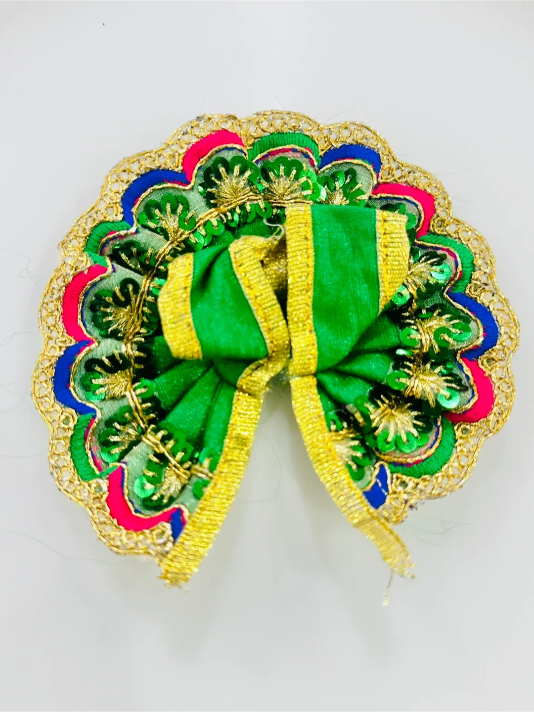 Decorative Green & Gold dress for laddu gopal size 1