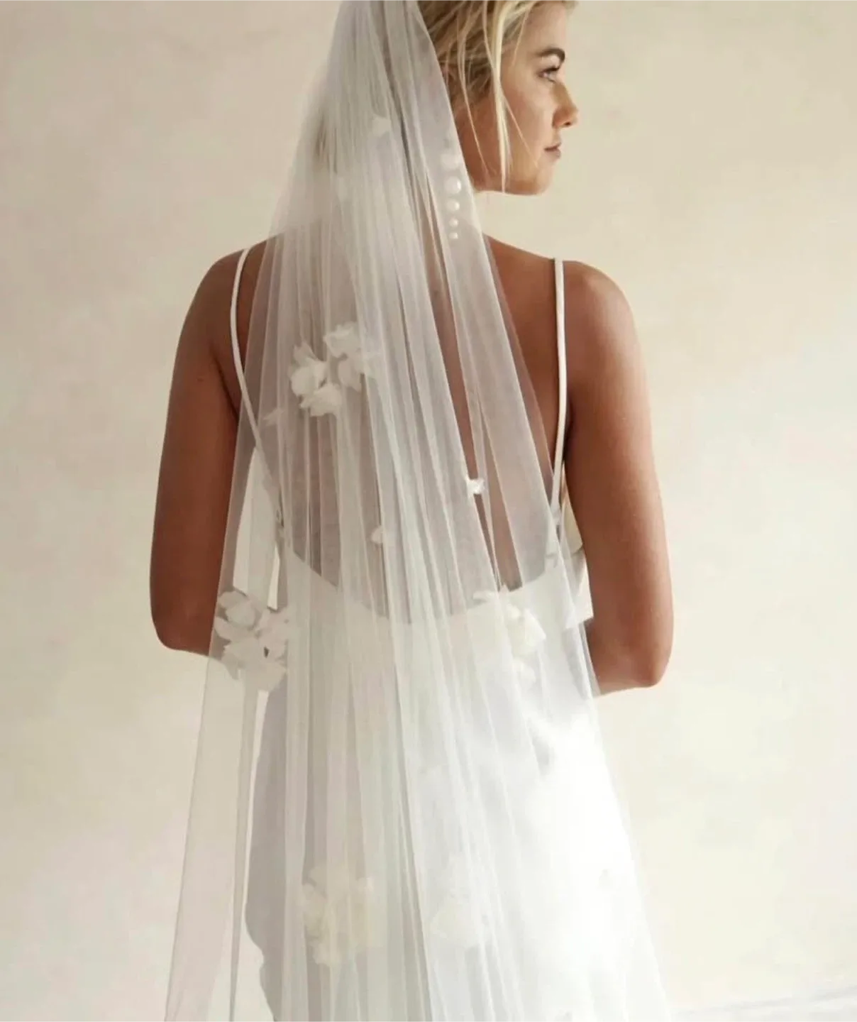 Wedding Veil with Floral Appliqués image indicator(7)