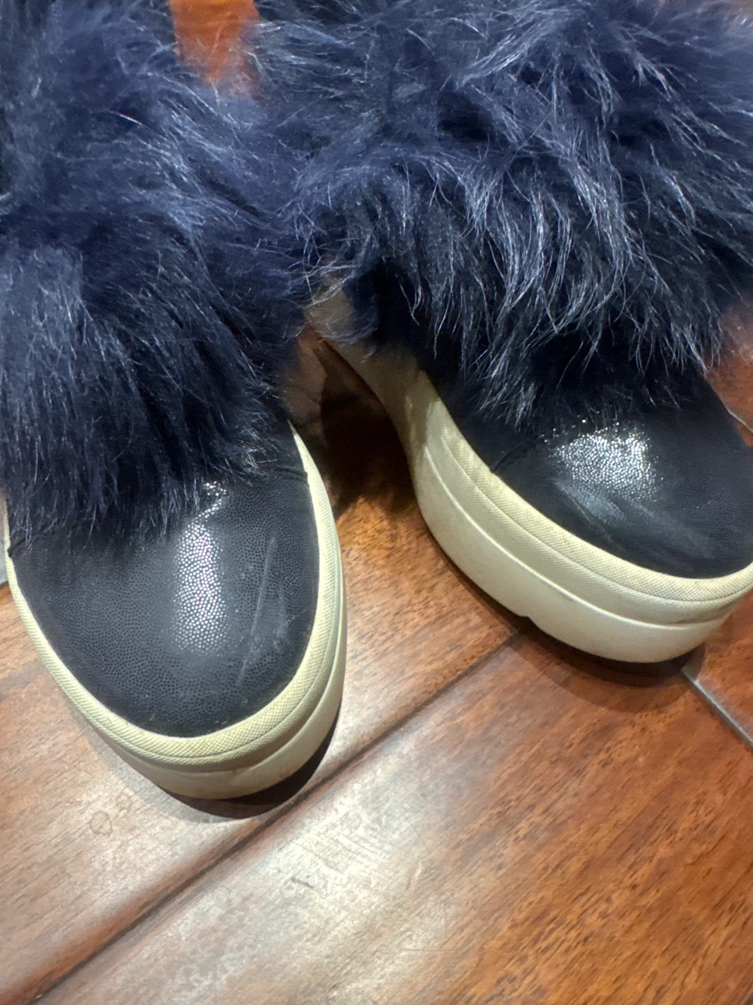 Sneakers with Fur Trim
