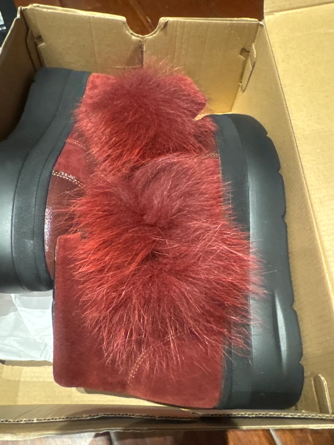 XXI CENT Red Furry Winter Boots - Size 38