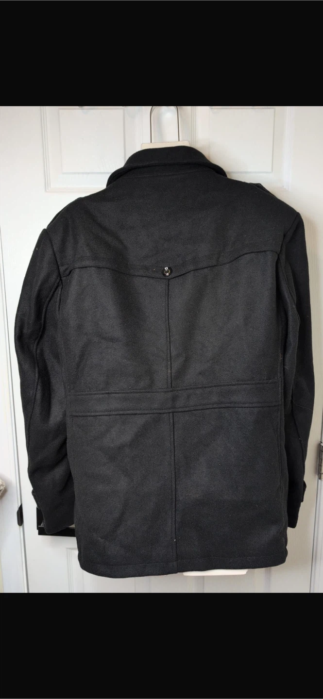 NEW! Men's Slim Fit Wool Blend Peacoat Lined Trench - photo 4
