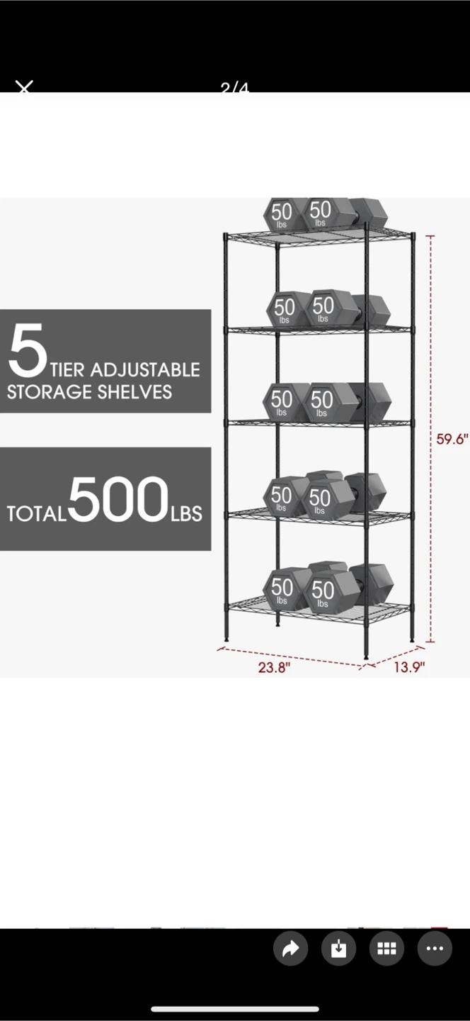 Tamii Living 5-Tier Adjustable Storage Shelves - photo 4