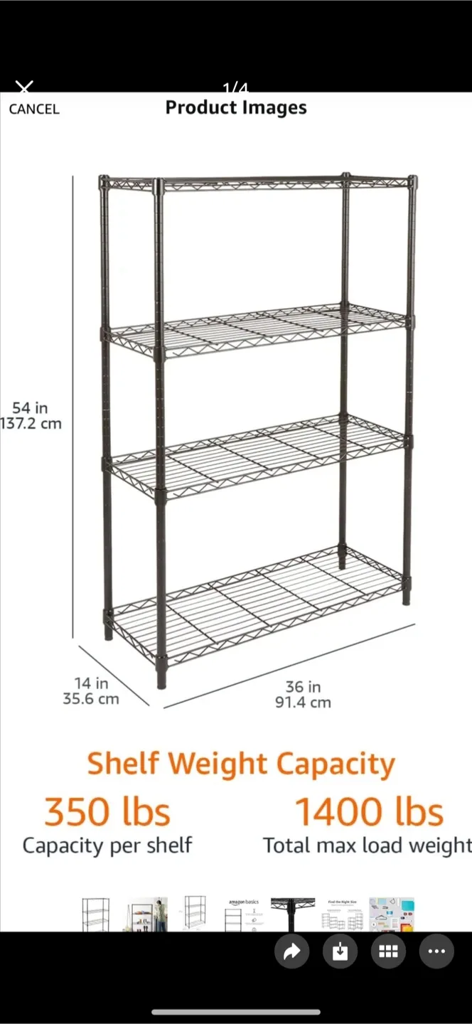 Tamii Living 5-Tier Adjustable Storage Shelves