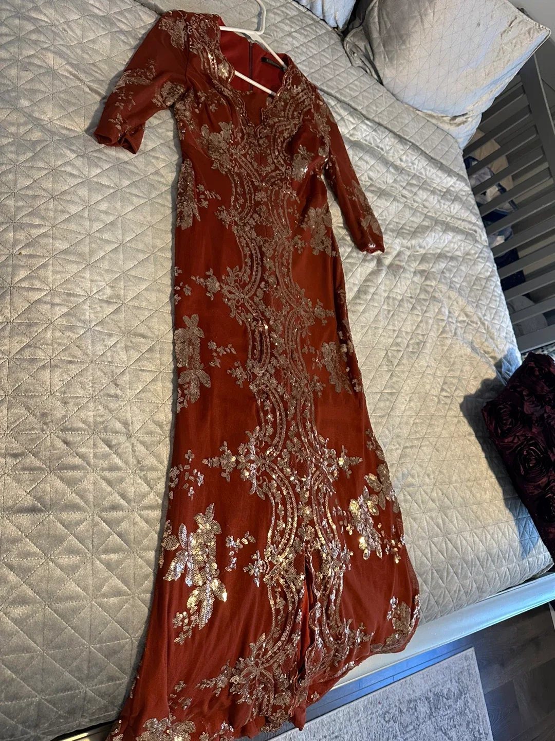 Gorgeous Giffweii Brown Sequin Maxi Dress image indicator(2)