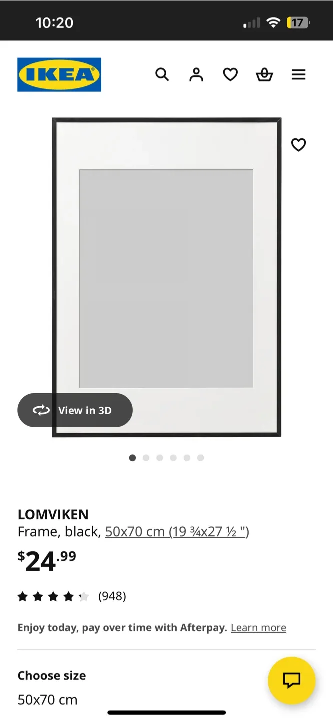IKEA Lomviken Frames, Black (50x70 cm) x2