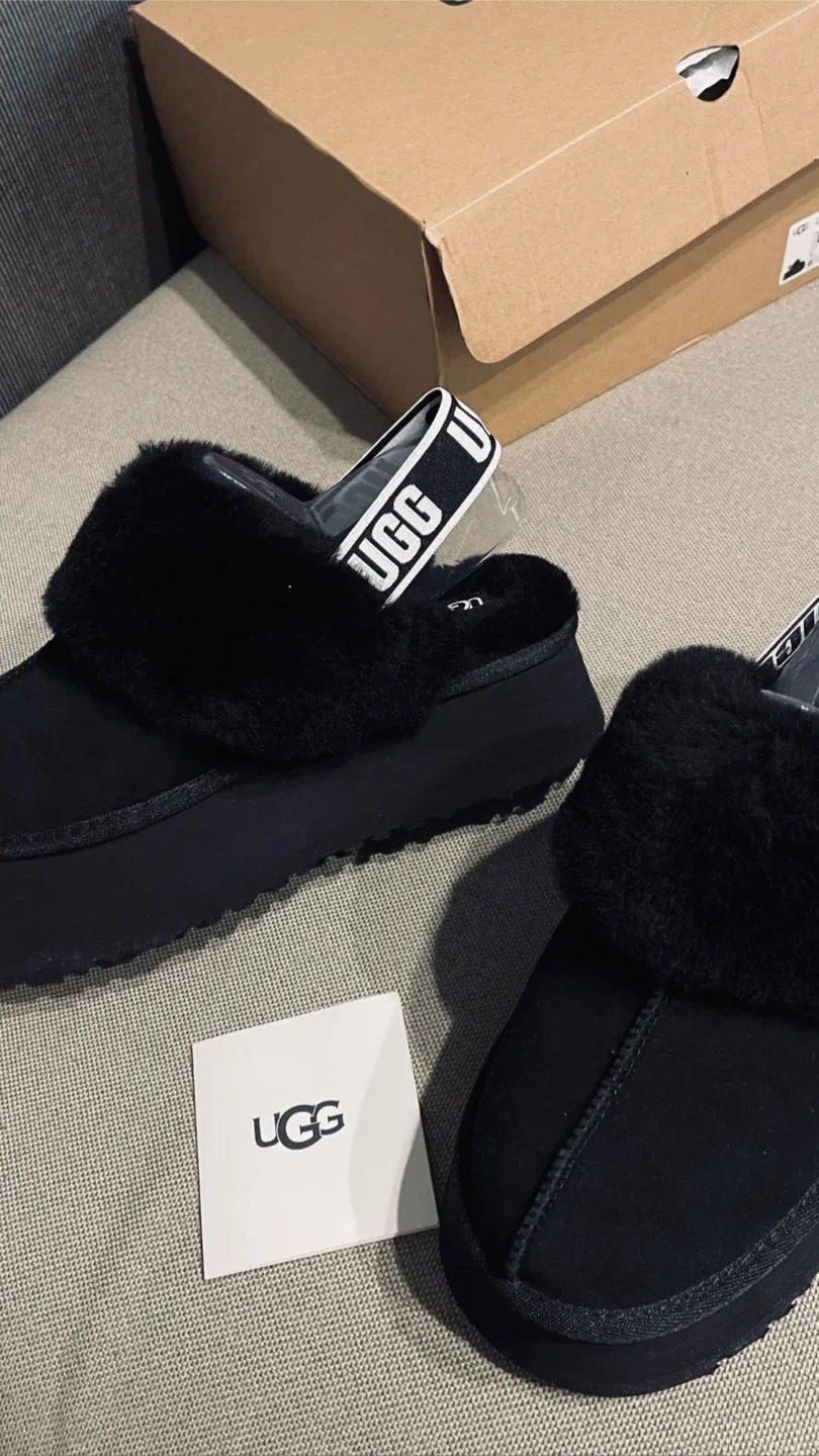 UGG Women's Black Platform Tasman Slipper, New in Box image indicator(2)