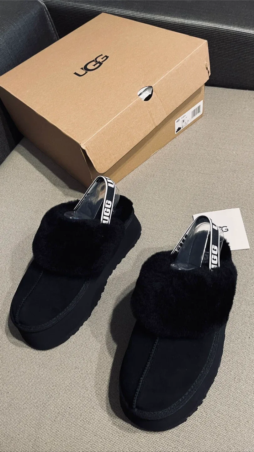 UGG Women's Black Platform Tasman Slipper, New in Box