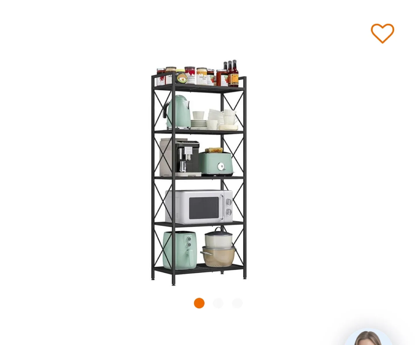 Black Metal 5-Tier Shelf