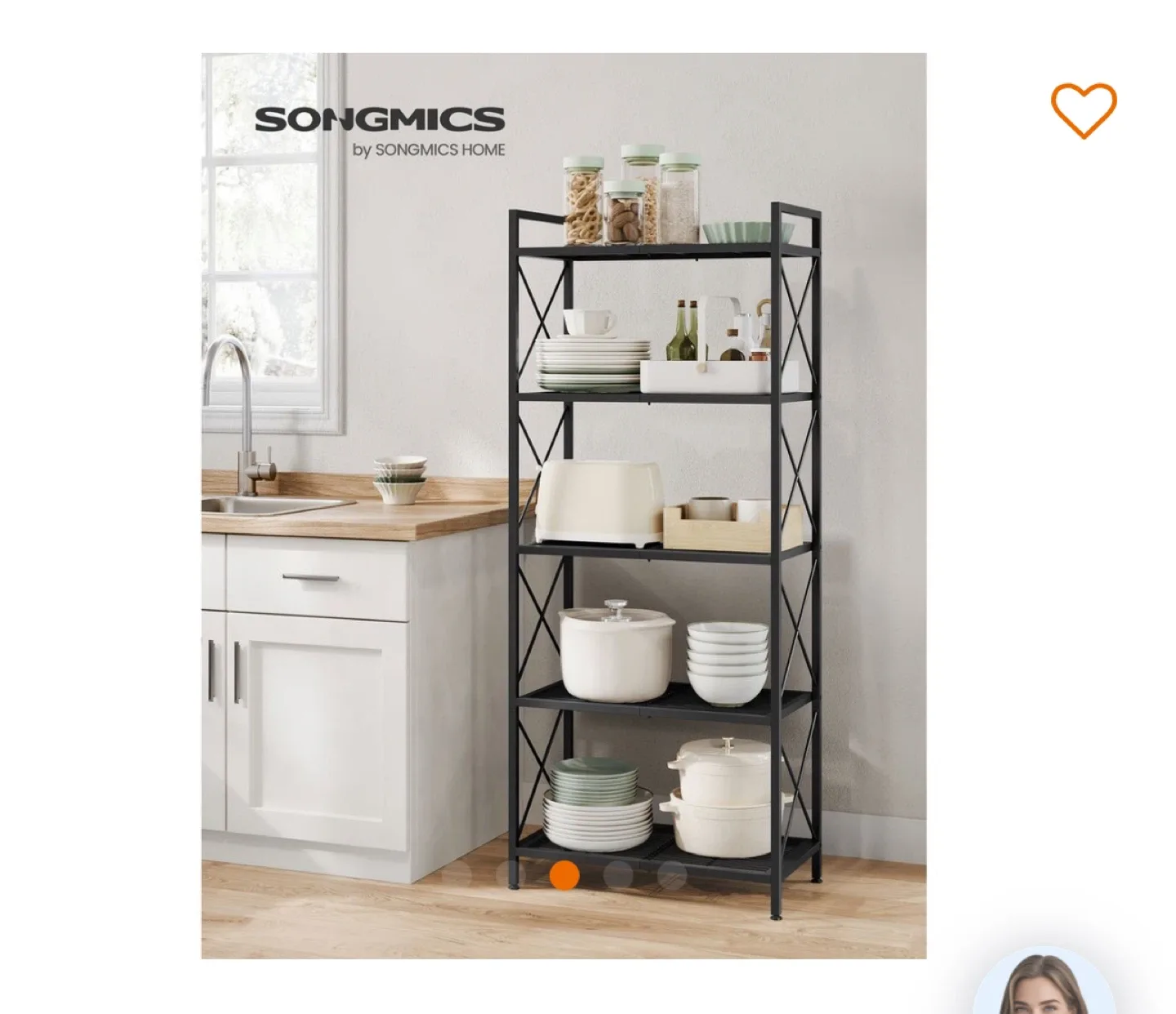 Black Metal 5-Tier Shelf image indicator(10)