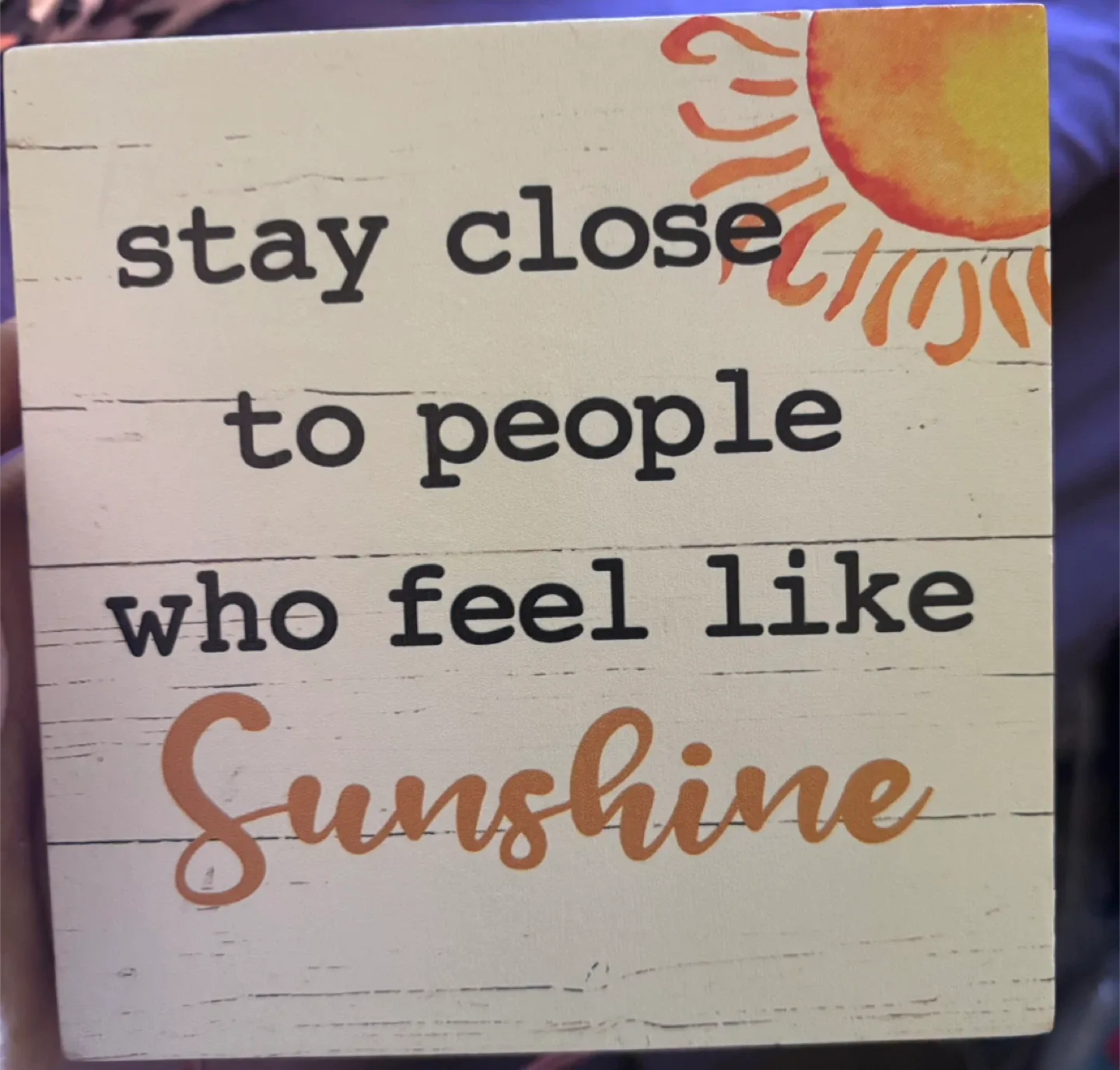 Sunshine Wooden Block Sign