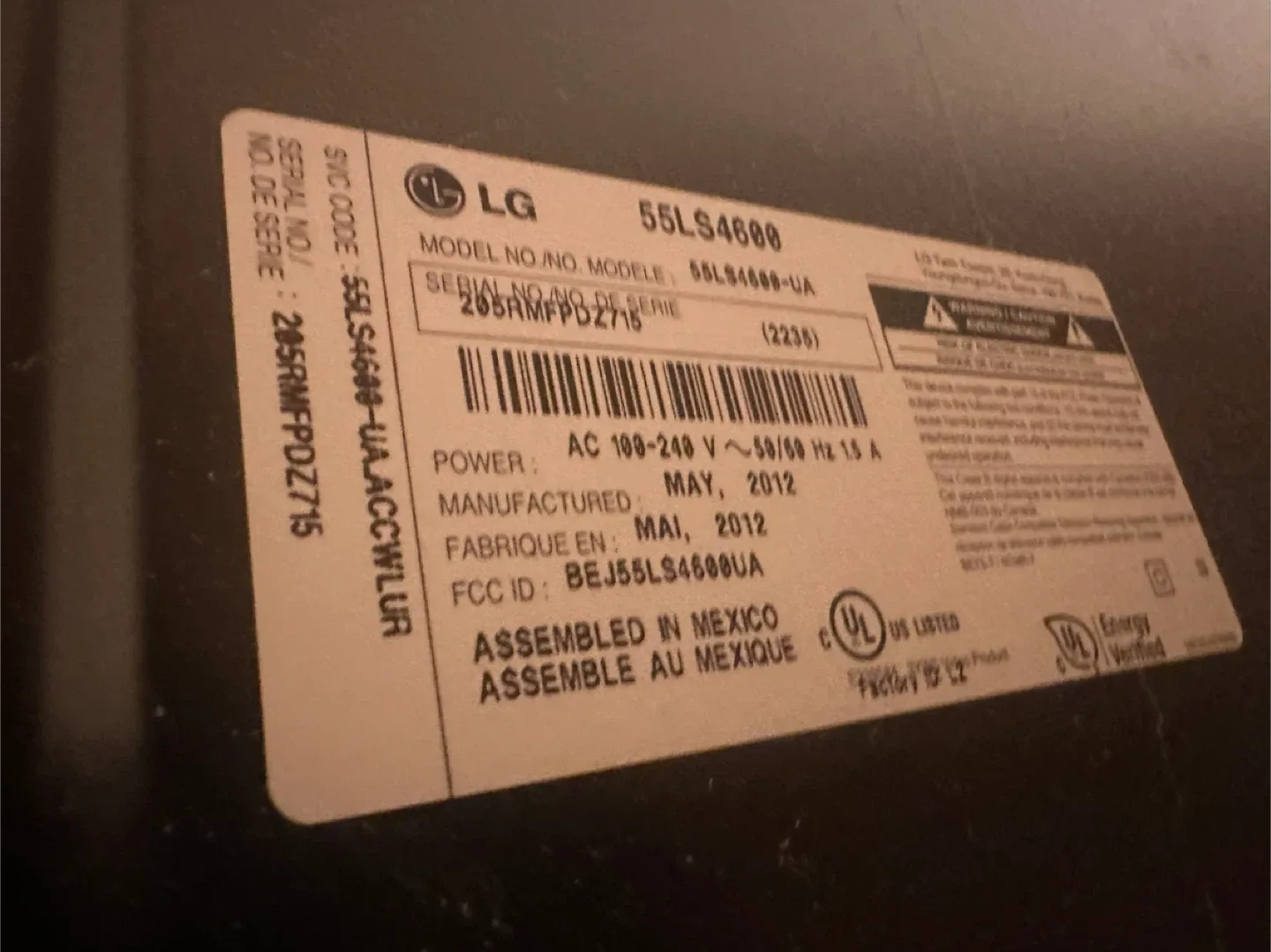 LG 55LS4600 55" TV image indicator(2)