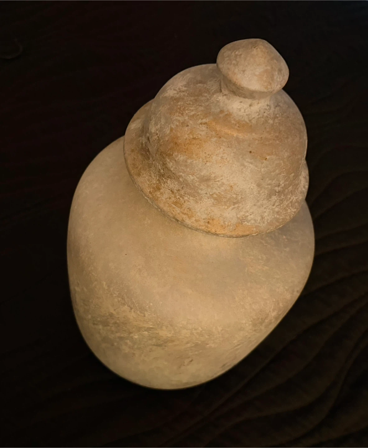 Decorative Stone Jar with Lid