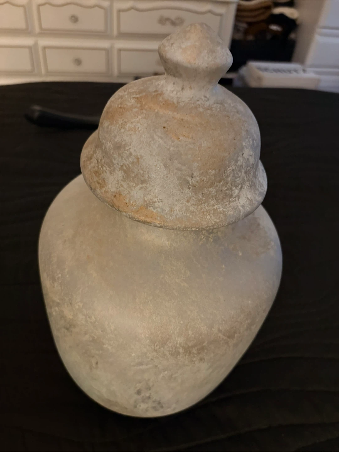 Decorative Stone Jar with Lid - photo 2