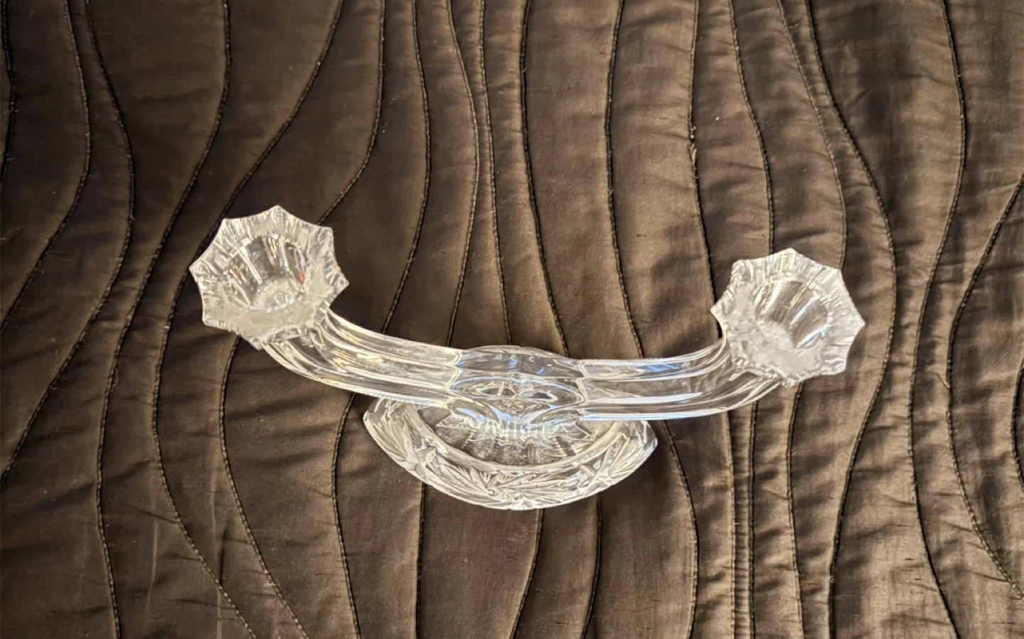 Vintage Clear Glass Candlestick Holder