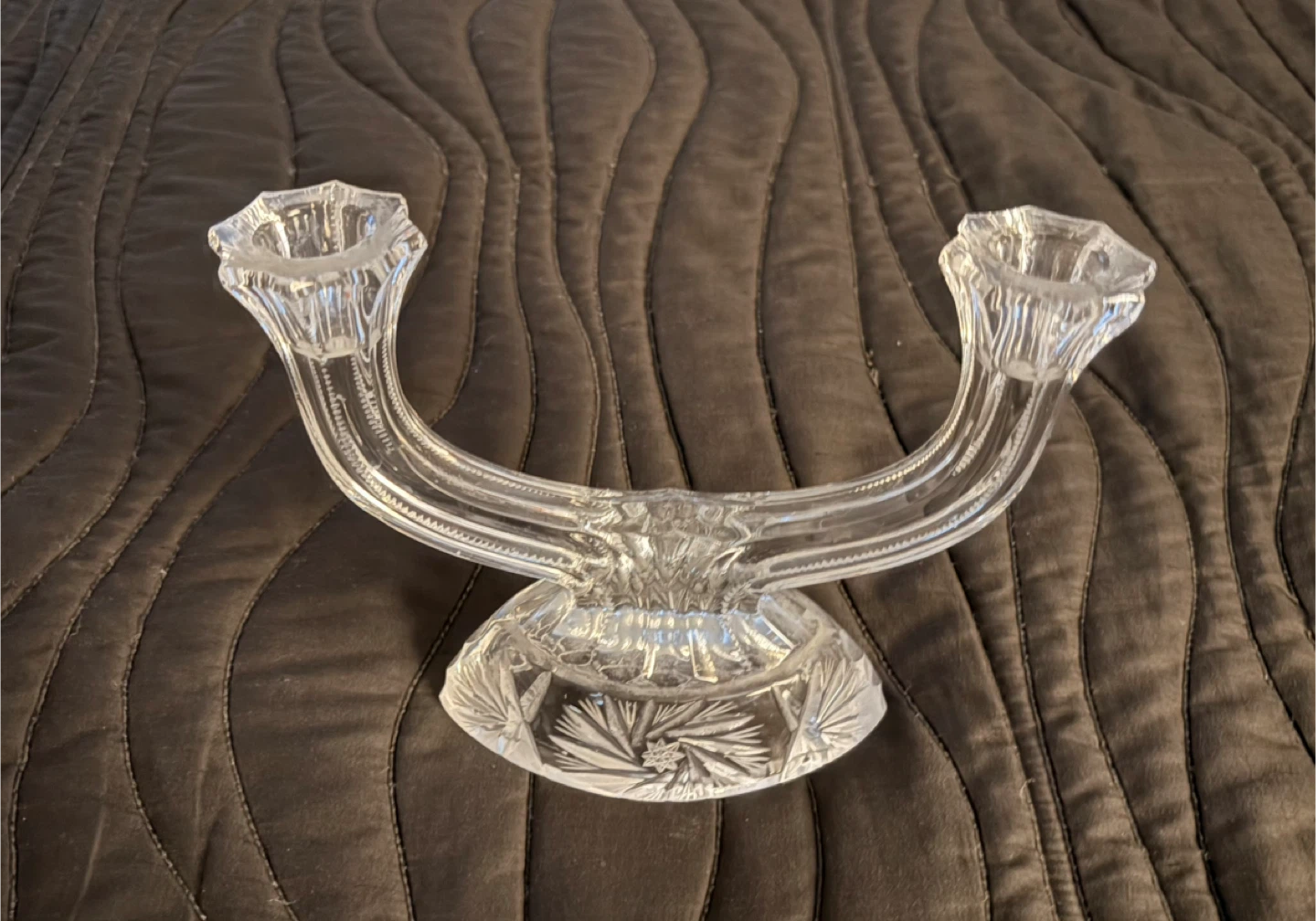 Vintage Clear Glass Candlestick Holder - photo 2