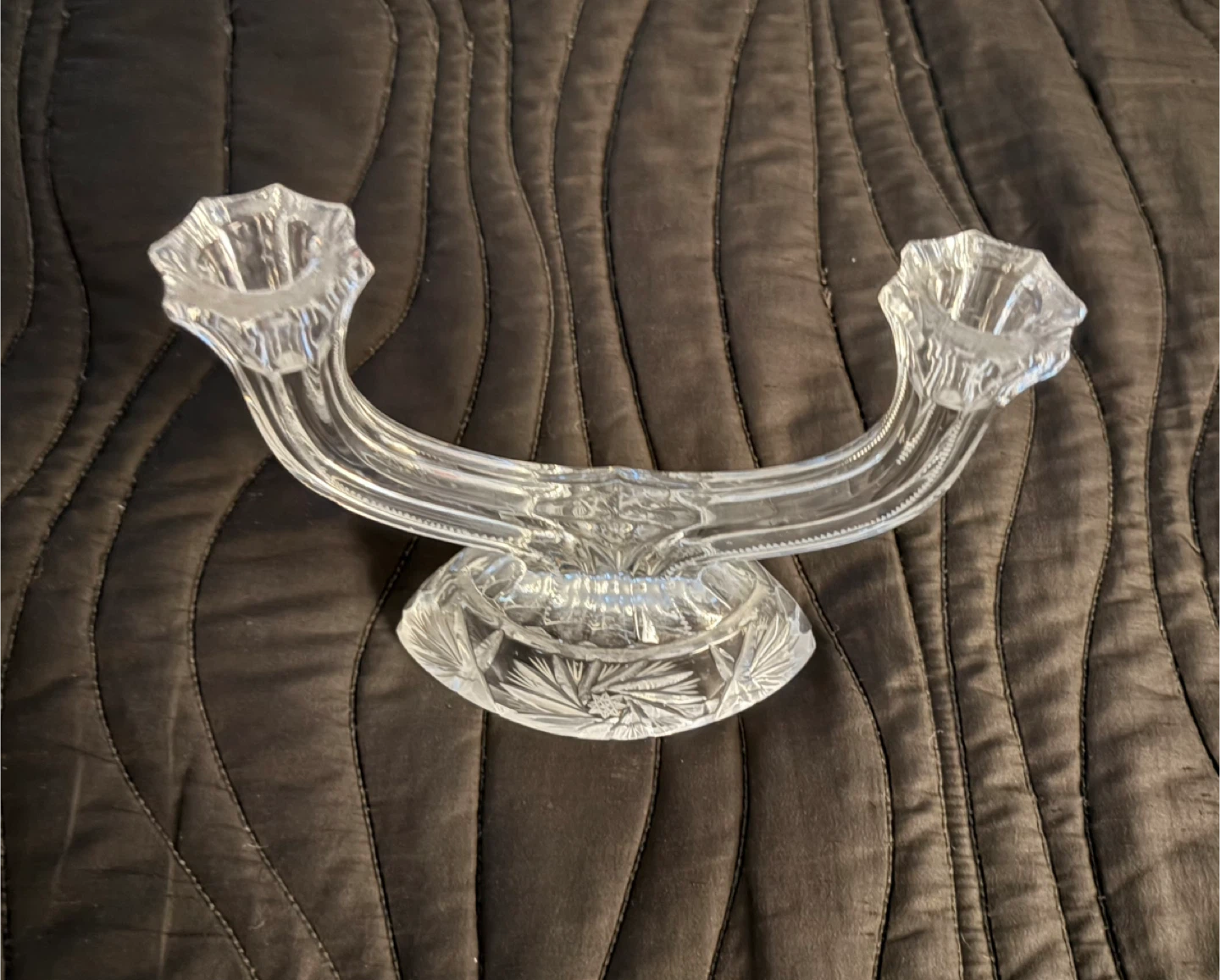 Vintage Clear Glass Candlestick Holder - photo 3