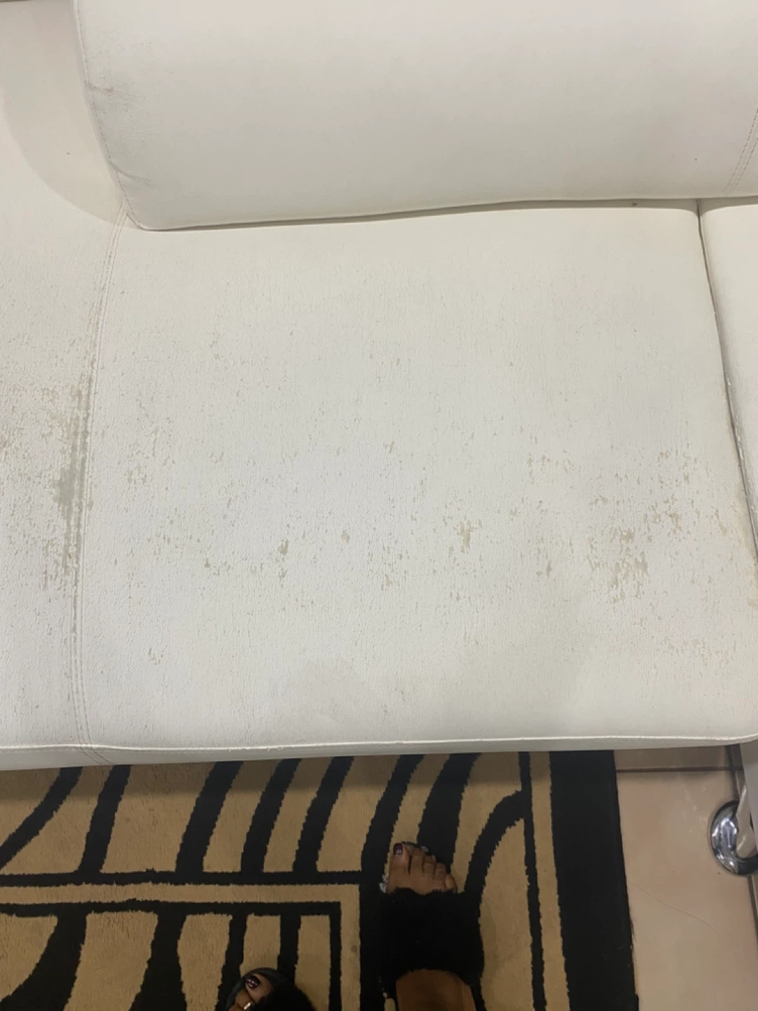 White Leather Sectional Sofa - photo 4