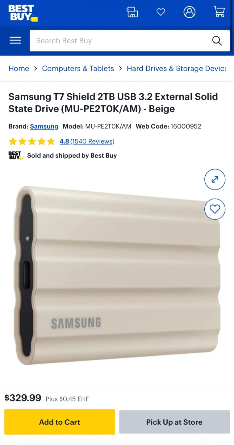 Samsung T7 Shield 2TB Portable SSD (NEW SEALED) image indicator(2)