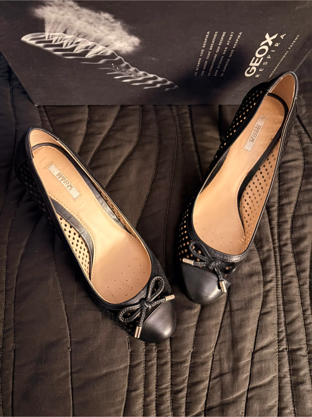 Geox D Marian 2 N-Goat Black Leather Heels - Size 8 - photo 2