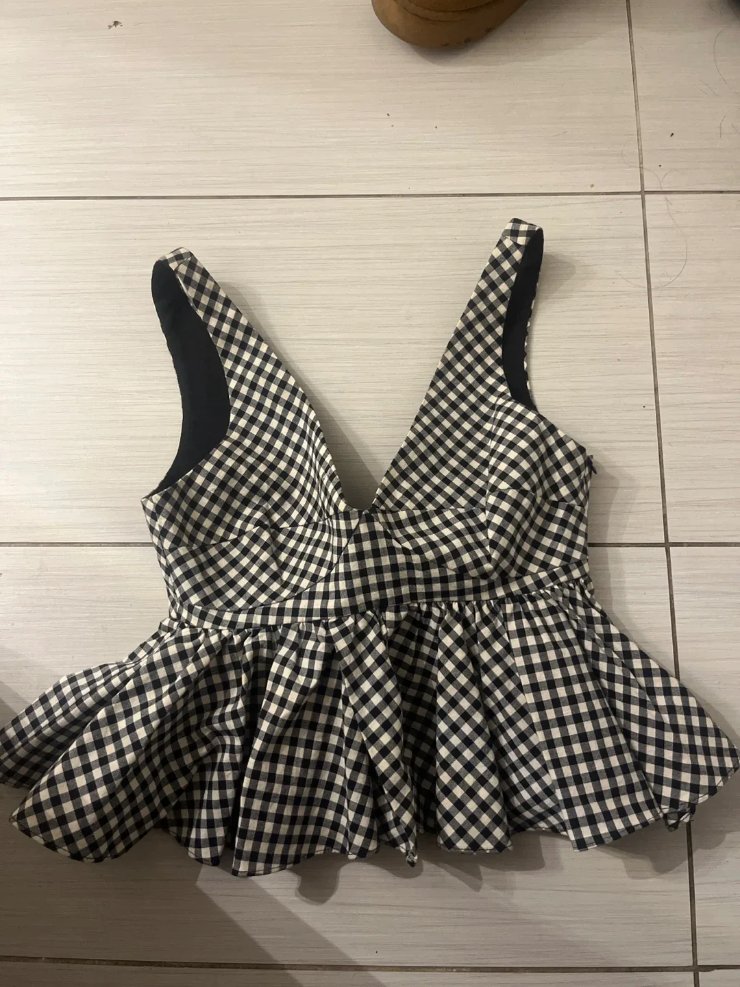 Zara Trafaluc Gingham Top - Size Small