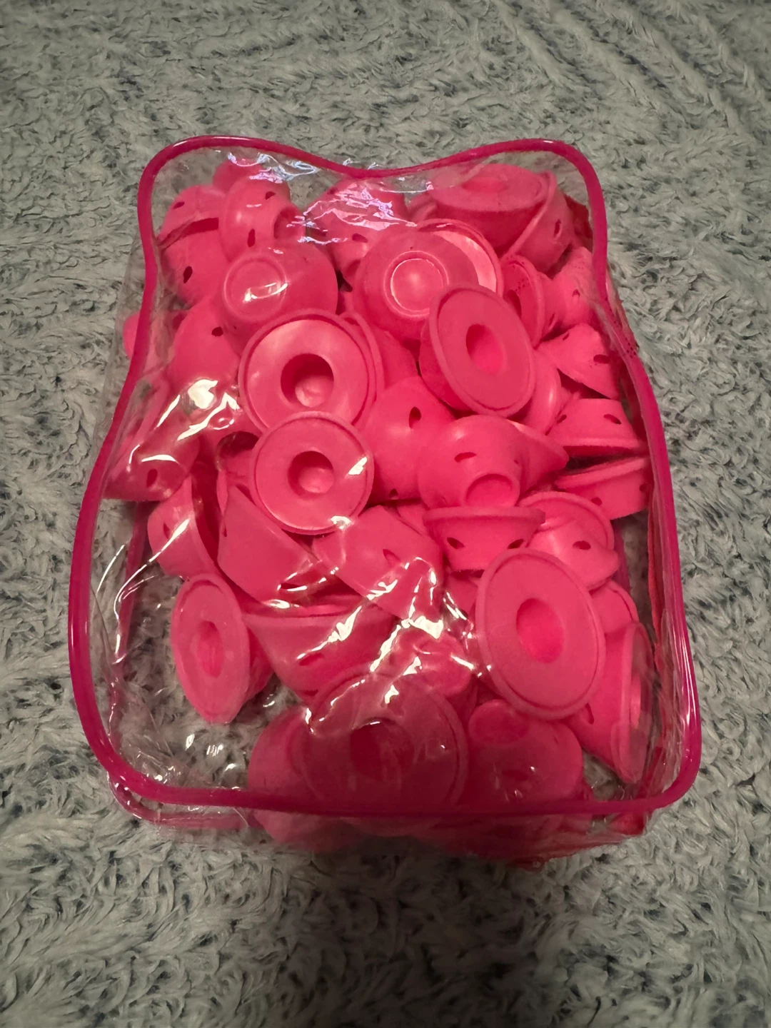 Pink Hair Rollers in Bag