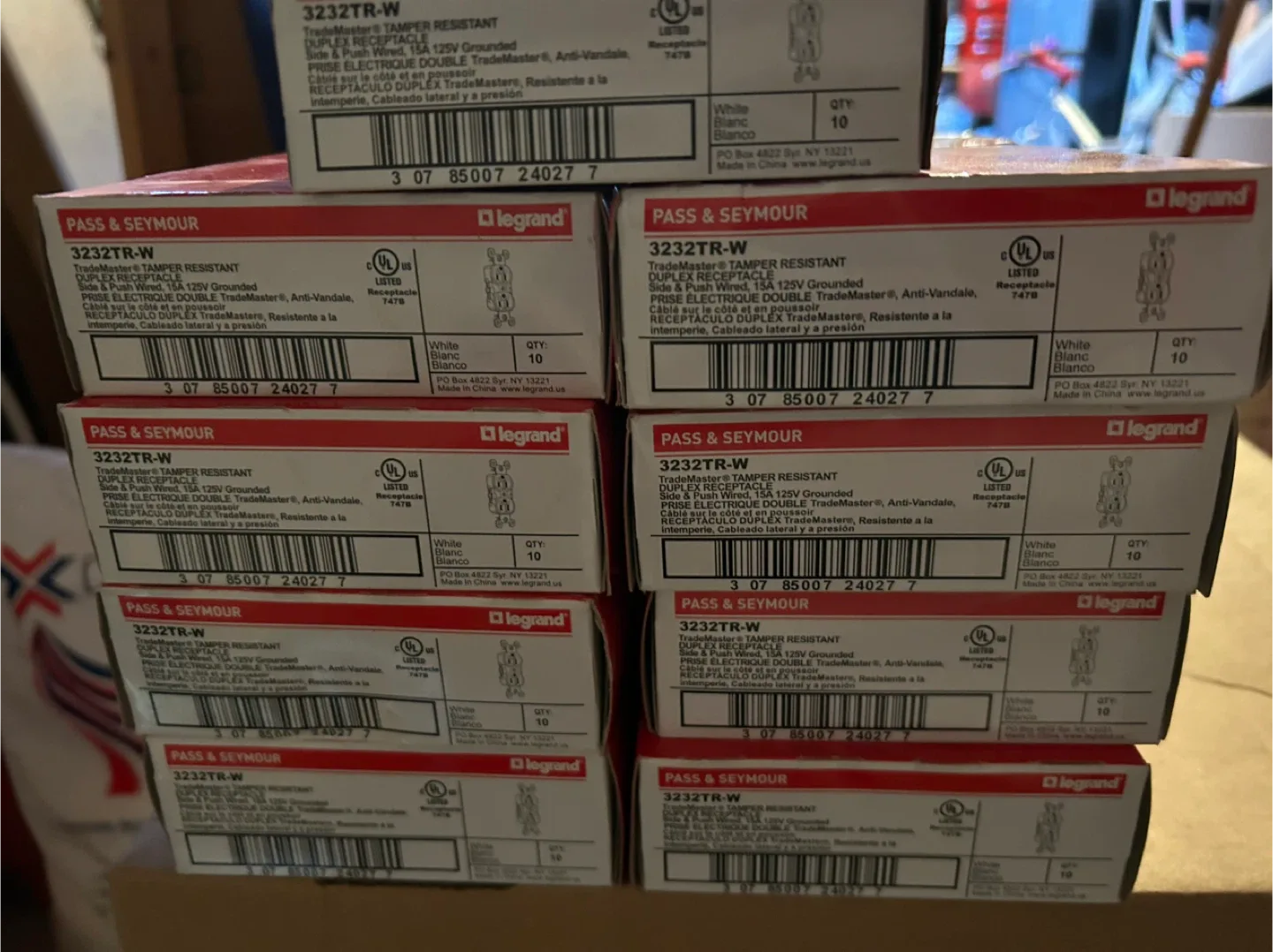 Brand new wall receptacles