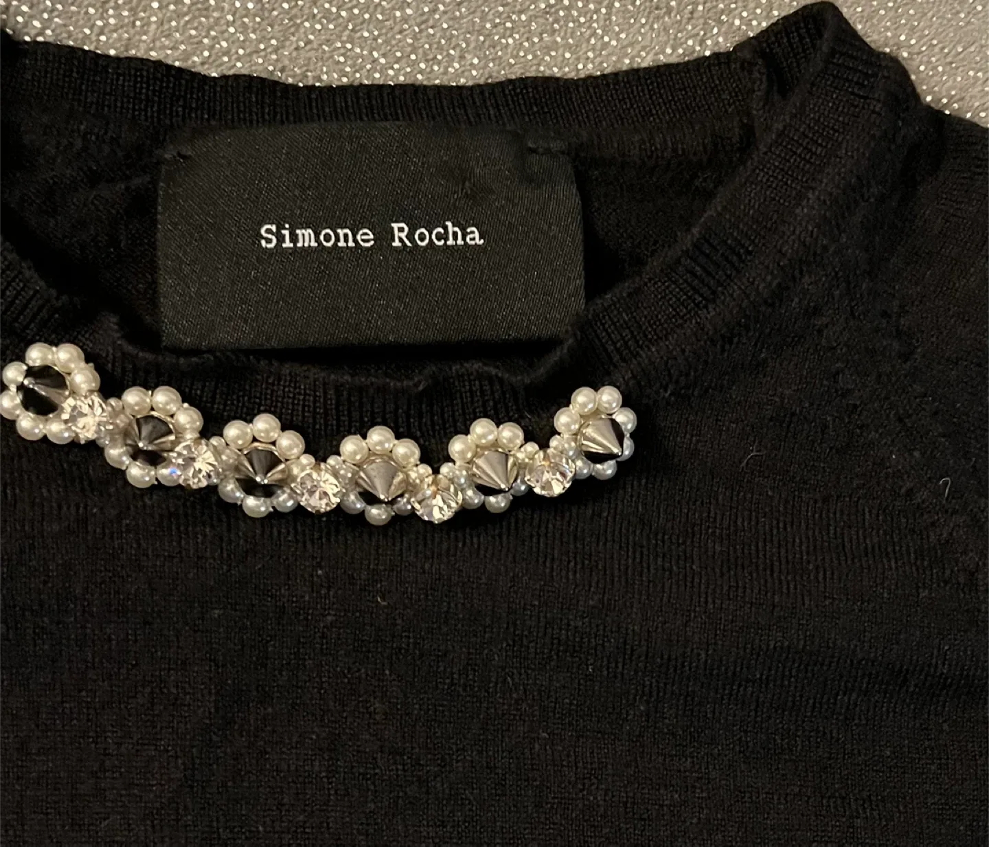 Simone Rocha Black Wool/Silk Blend Top