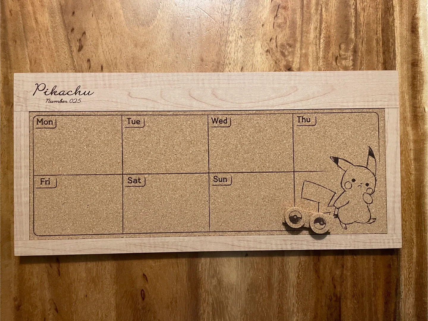 Pikachu themed cork memo, board weekly planner new