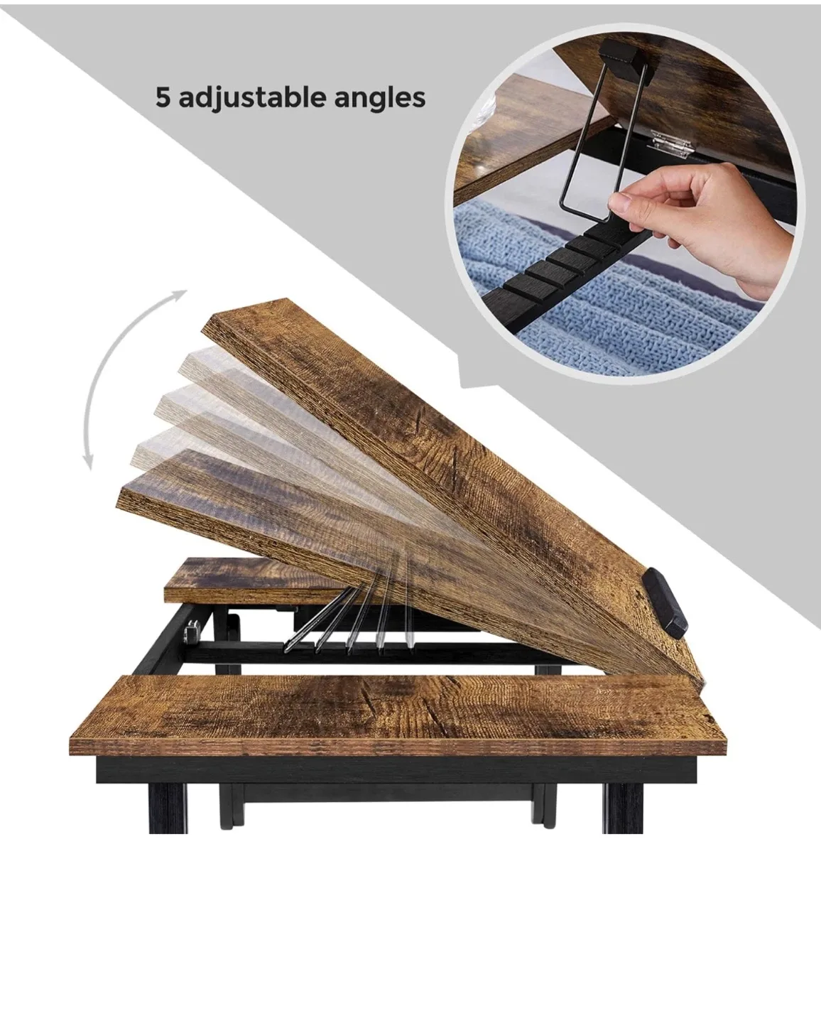 Foldable Adjustable Laptop Bed Desk image indicator(10)