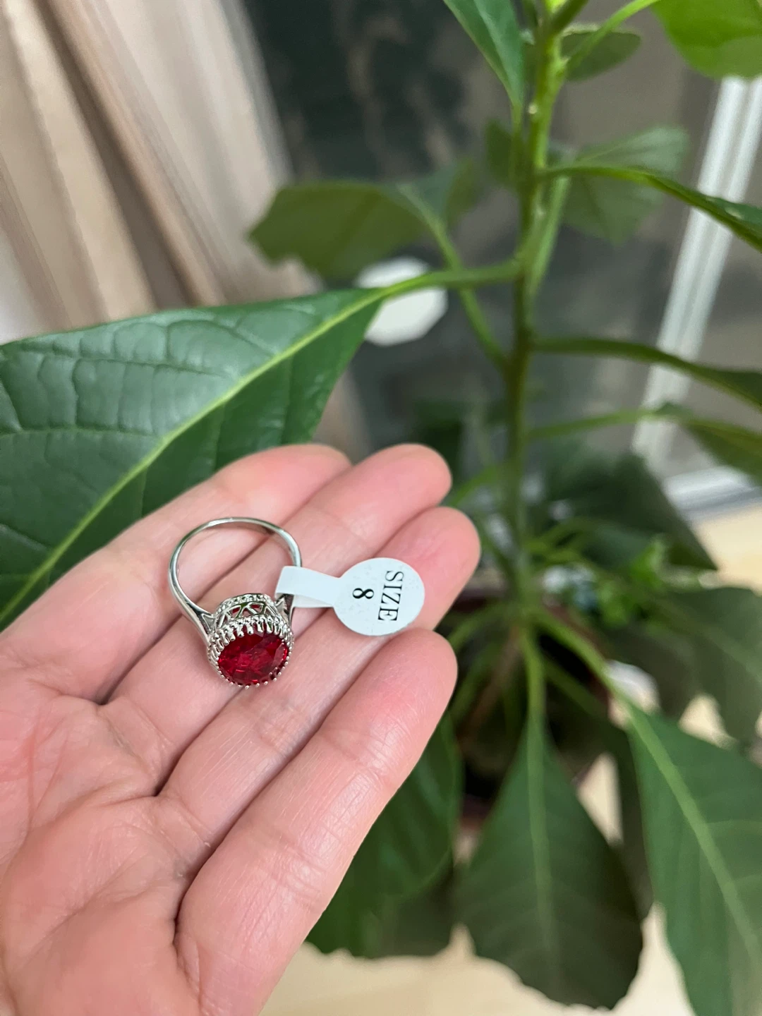 Red zircon Stone Jewellery Set - Ring Size 8 - photo 5