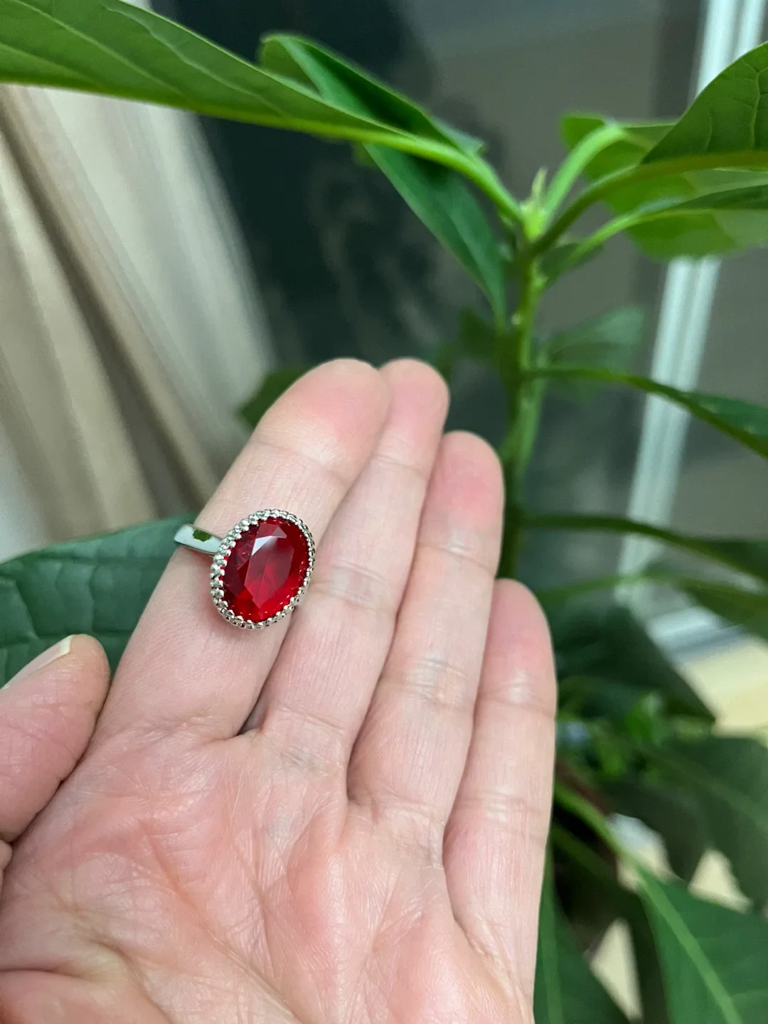 Red zircon Stone Jewellery Set - Ring Size 8 image indicator(4)