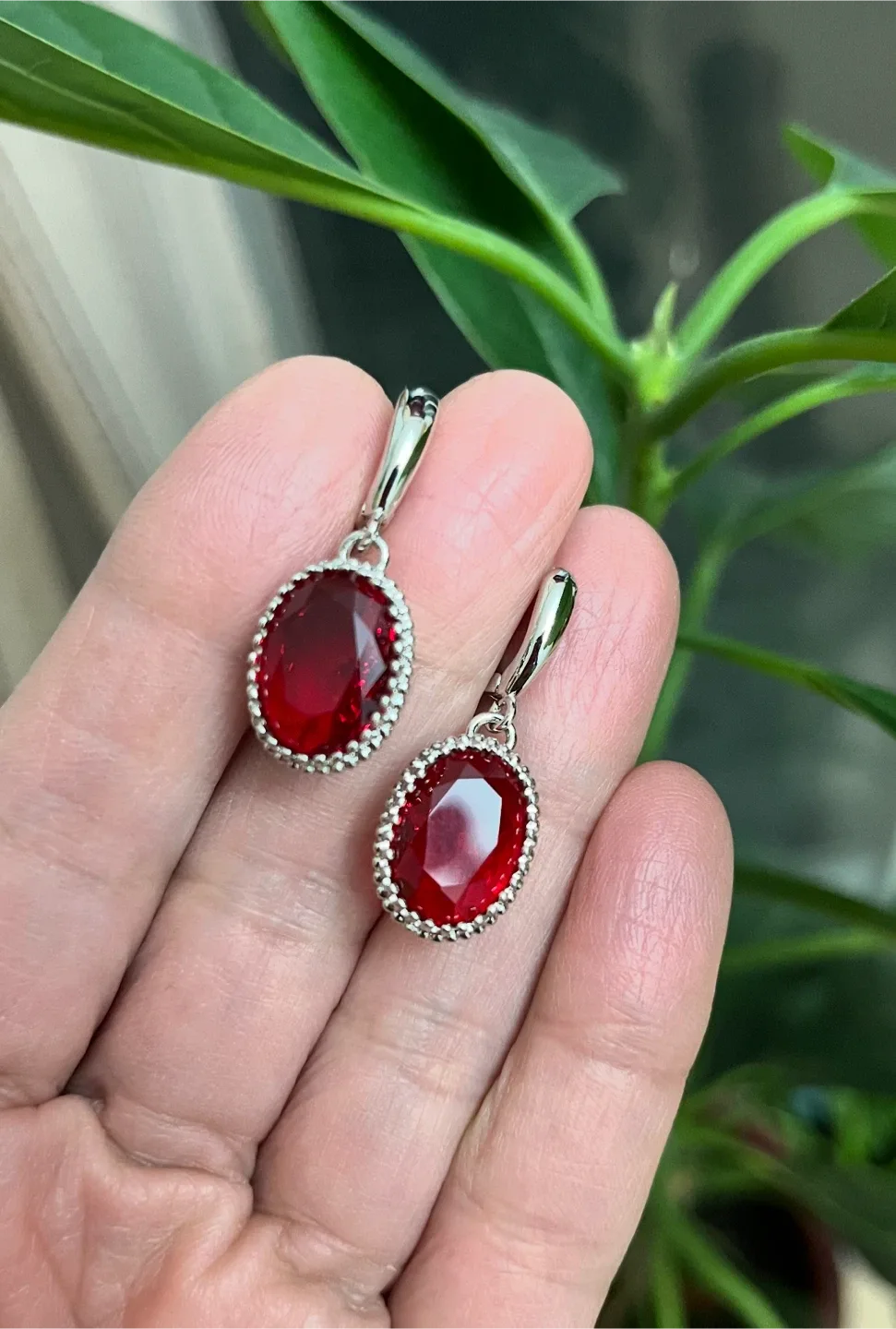 Red zircon Stone Jewellery Set - Ring Size 8 image indicator(9)