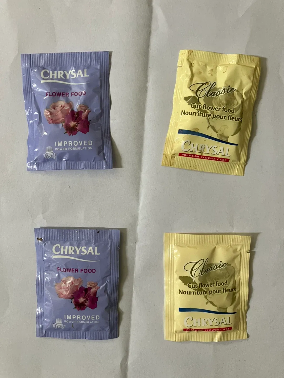 Free Chrysal Flower Food Packets