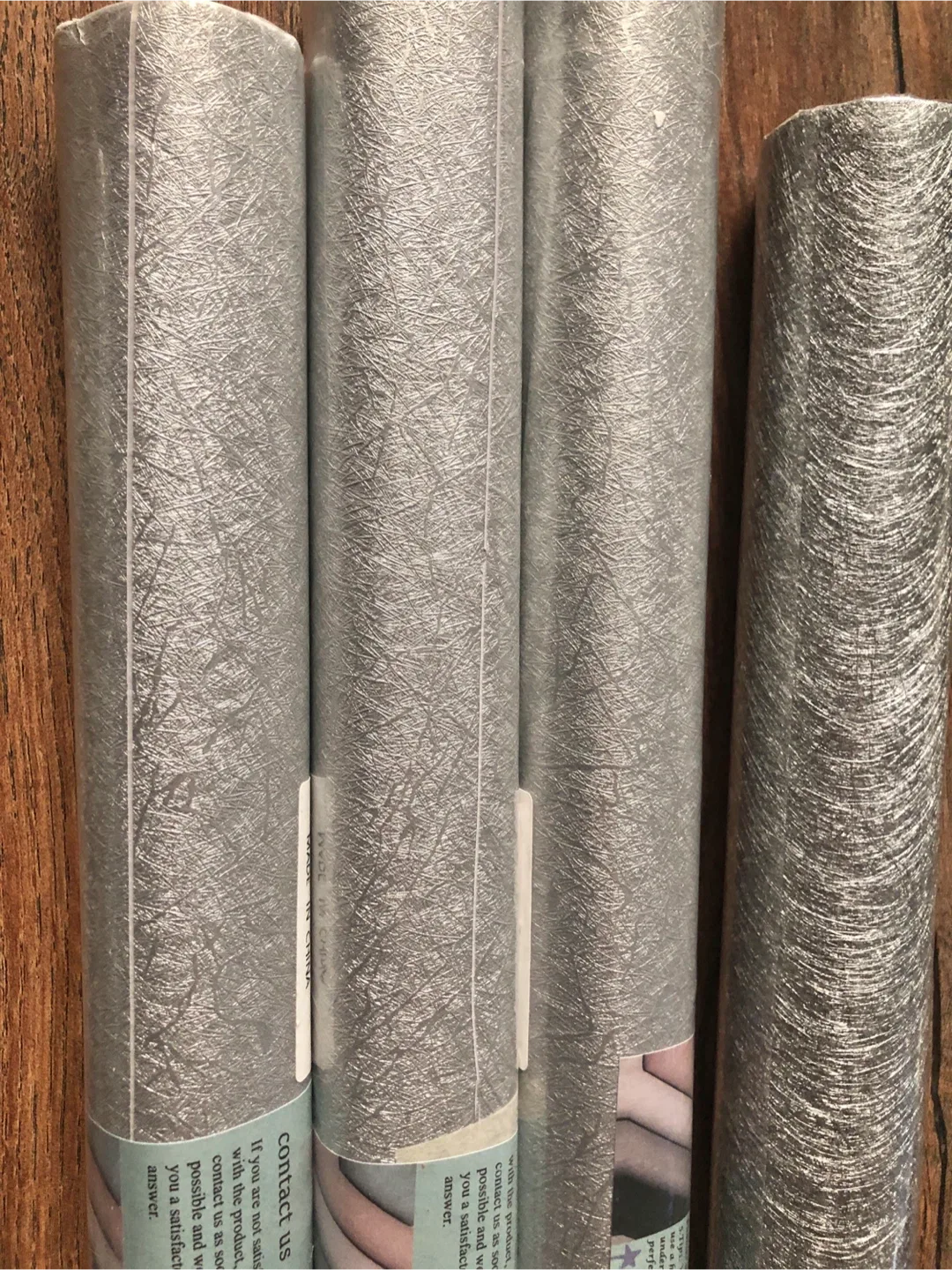 Silver, blue or pink decorative rolls ( peel & stick)